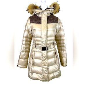 CARPANEA DOWN PUFFER COAT IN CHAMPAGNE